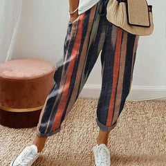 Women's Printed Loose Pants | Elastic Waist Summer