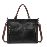 Women's PU Leather Shoulder Bag - Elegant Organizer - Grey
