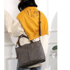 Women's PU Leather Shoulder Bag - Elegant Organizer