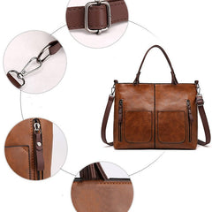 Women's PU Leather Shoulder Bag - Elegant Organizer