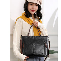 Women's PU Leather Shoulder Bag - Elegant Organizer