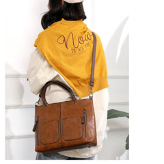 Women's PU Leather Shoulder Bag - Elegant Organizer
