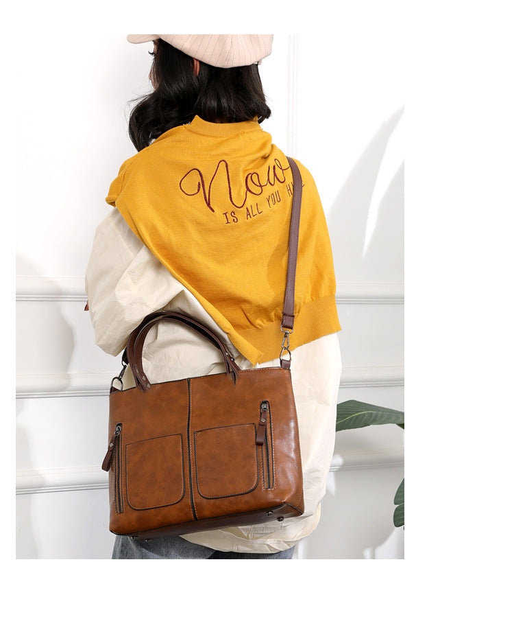 Women's PU Leather Shoulder Bag - Elegant Organizer