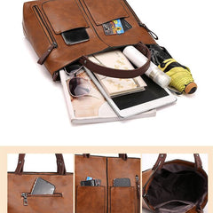 Women's PU Leather Shoulder Bag - Elegant Organizer