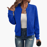 Women's Quilted Bomber | Zip Front | Classic Fit | Autumn - Blue