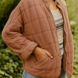 Women's Quilted Jacket | Lightweight | Winter - Brown