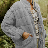 Women's Quilted Jacket | Oversized | Autumn - Grey