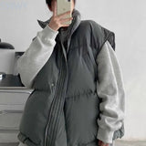 Women's Quilted Puffer Vest - Lightweight Layering Jacket | Autumn - Grey