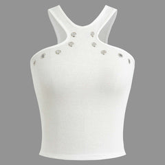 Women's Racerback Tank | Cut-Out Detail | Summer - White