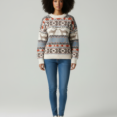Women's Reindeer Knit Sweater | Festive Comfort | Winter