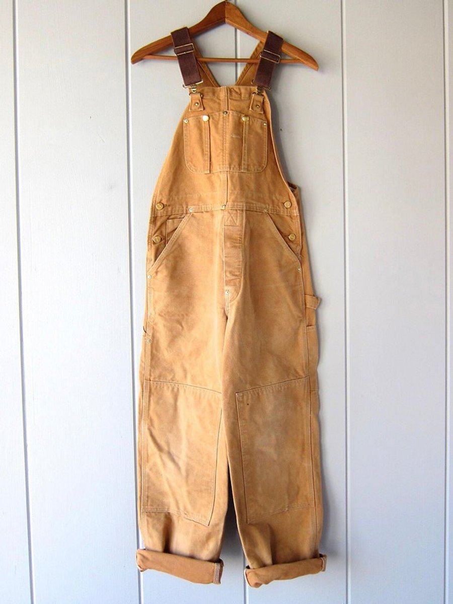 Women's Relaxed-Fit Bib Overall with Adjustable Straps - Cotton - Camel