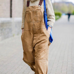 Women's Relaxed-Fit Bib Overall with Adjustable Straps - Cotton