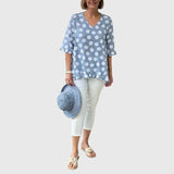 Women's Relaxed Fit Blouse - Timeless Everyday Style | Spring - Blue