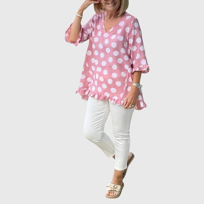 Women's Relaxed Fit Blouse - Timeless Everyday Style | Spring - Pink