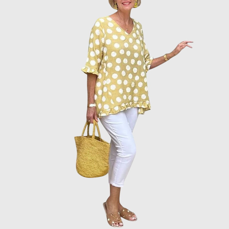 Women's Relaxed Fit Blouse - Timeless Everyday Style | Spring - Yellow