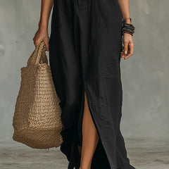 Women's Relaxed-Fit Button-Down Maxi Shirt Dress - Bohemian | Summer