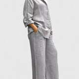 Women's Relaxed Fit Lounge Set - Comfortable Everyday Style | Spring - Gray