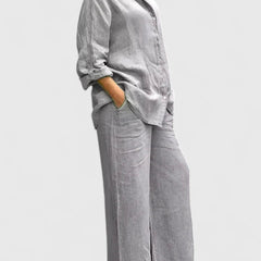 Women's Relaxed Fit Lounge Set - Comfortable Everyday Style | Spring - Gray
