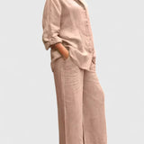 Women's Relaxed Fit Lounge Set - Comfortable Everyday Style | Spring - Light Pink