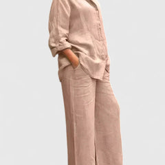 Women's Relaxed Fit Lounge Set - Comfortable Everyday Style | Spring - Light Pink