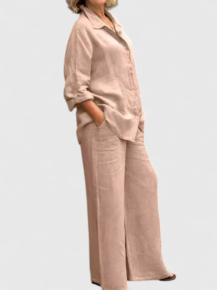 Women's Relaxed Fit Lounge Set - Comfortable Everyday Style | Spring - Light Pink