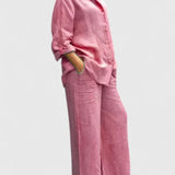 Women's Relaxed Fit Lounge Set - Comfortable Everyday Style | Spring - Pink