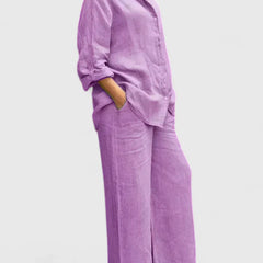 Women's Relaxed Fit Lounge Set - Comfortable Everyday Style | Spring - Purple