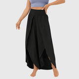 Women's Relaxed Flare Pants - Lightweight Summer Style - Black