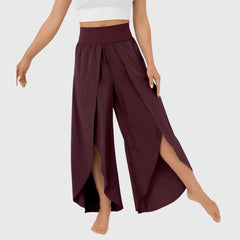 Women's Relaxed Flare Pants - Lightweight Summer Style - Brown