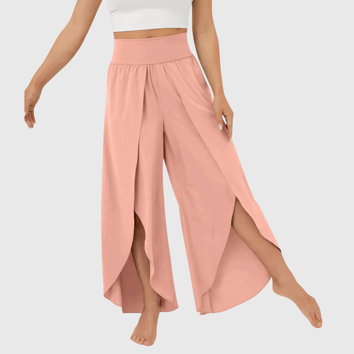 Women's Relaxed Flare Pants - Lightweight Summer Style - Pink