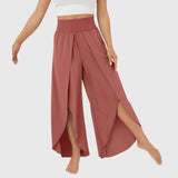 Women's Relaxed Flare Pants - Lightweight Summer Style - Red