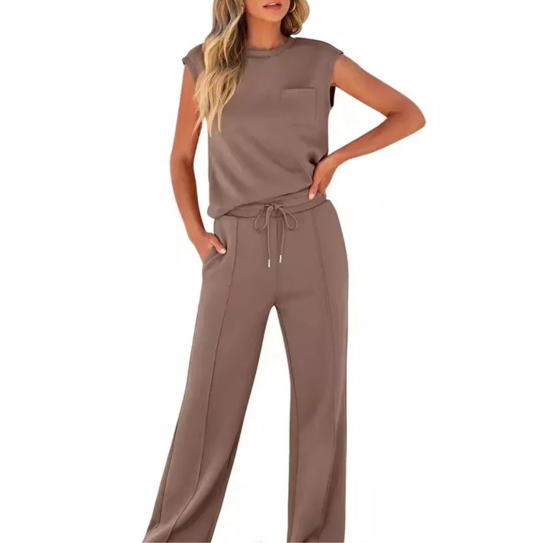 Women's Relaxed Lounge Set - Effortless Comfort | Spring - Brown