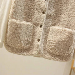 Women's Reversible Sherpa Fleece Button-Front Puffer Vest | Autumn