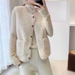 Women's Reversible Sherpa Fleece Button-Front Puffer Vest | Autumn