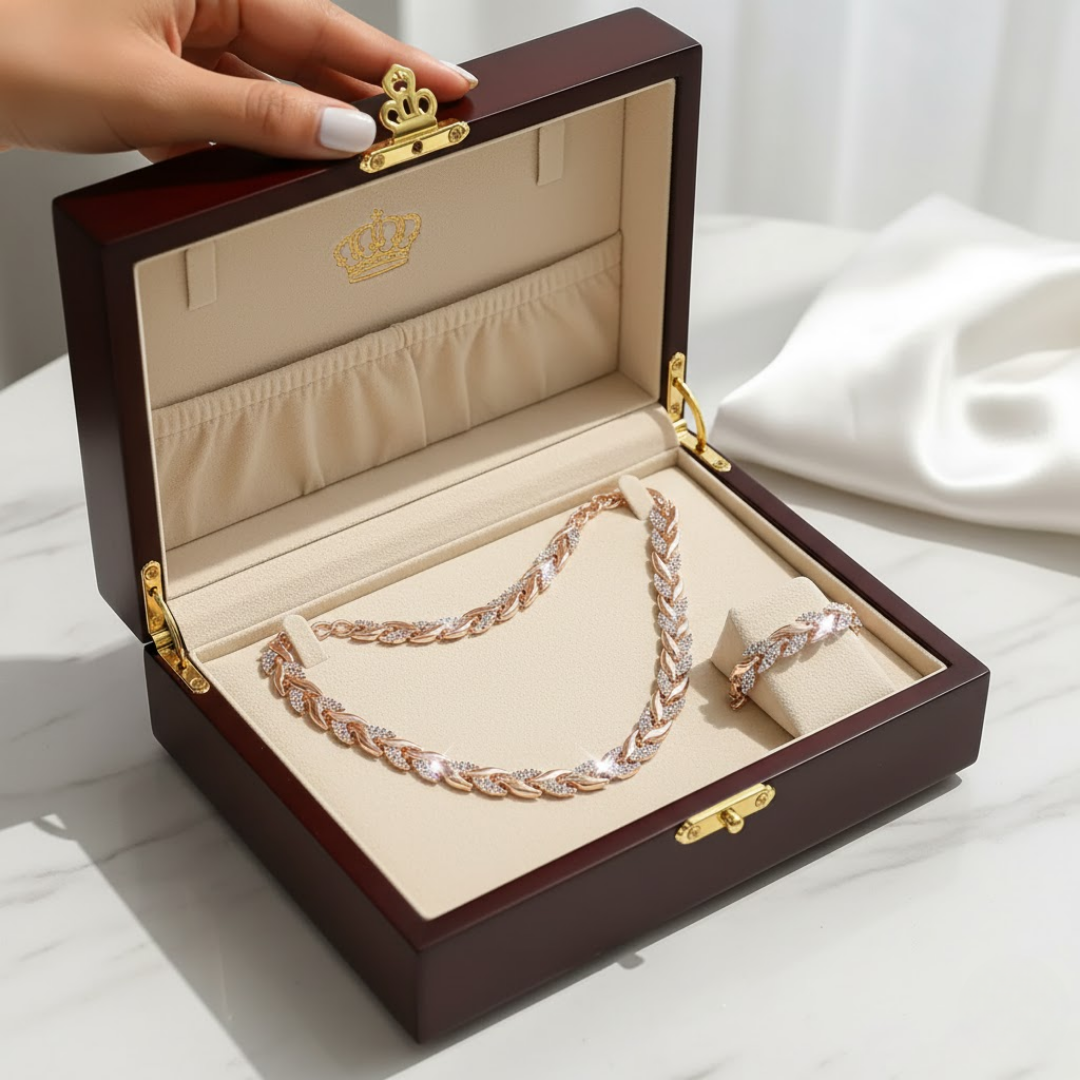 Women's Rhinestone Fish Tail Necklace & Bracelet Set