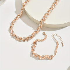 Women's Rhinestone Fish Tail Necklace & Bracelet Set