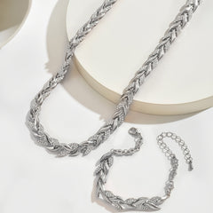 Women's Rhinestone Fish Tail Necklace & Bracelet Set