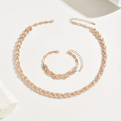 Women's Rhinestone Fish Tail Necklace & Bracelet Set