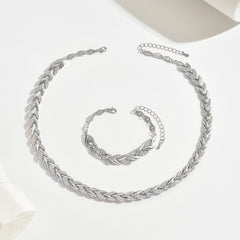 Women's Rhinestone Fish Tail Necklace & Bracelet Set