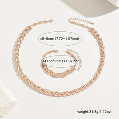 Women's Rhinestone Fish Tail Necklace & Bracelet Set
