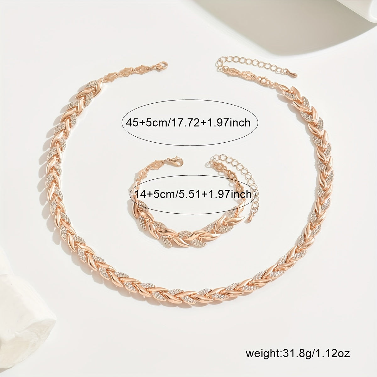 Women's Rhinestone Fish Tail Necklace & Bracelet Set