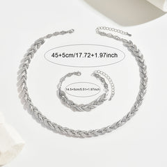 Women's Rhinestone Fish Tail Necklace & Bracelet Set