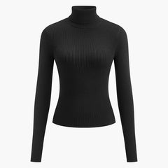 Women's Ribbed Turtleneck Lightweight Knit Sweater | Autumn