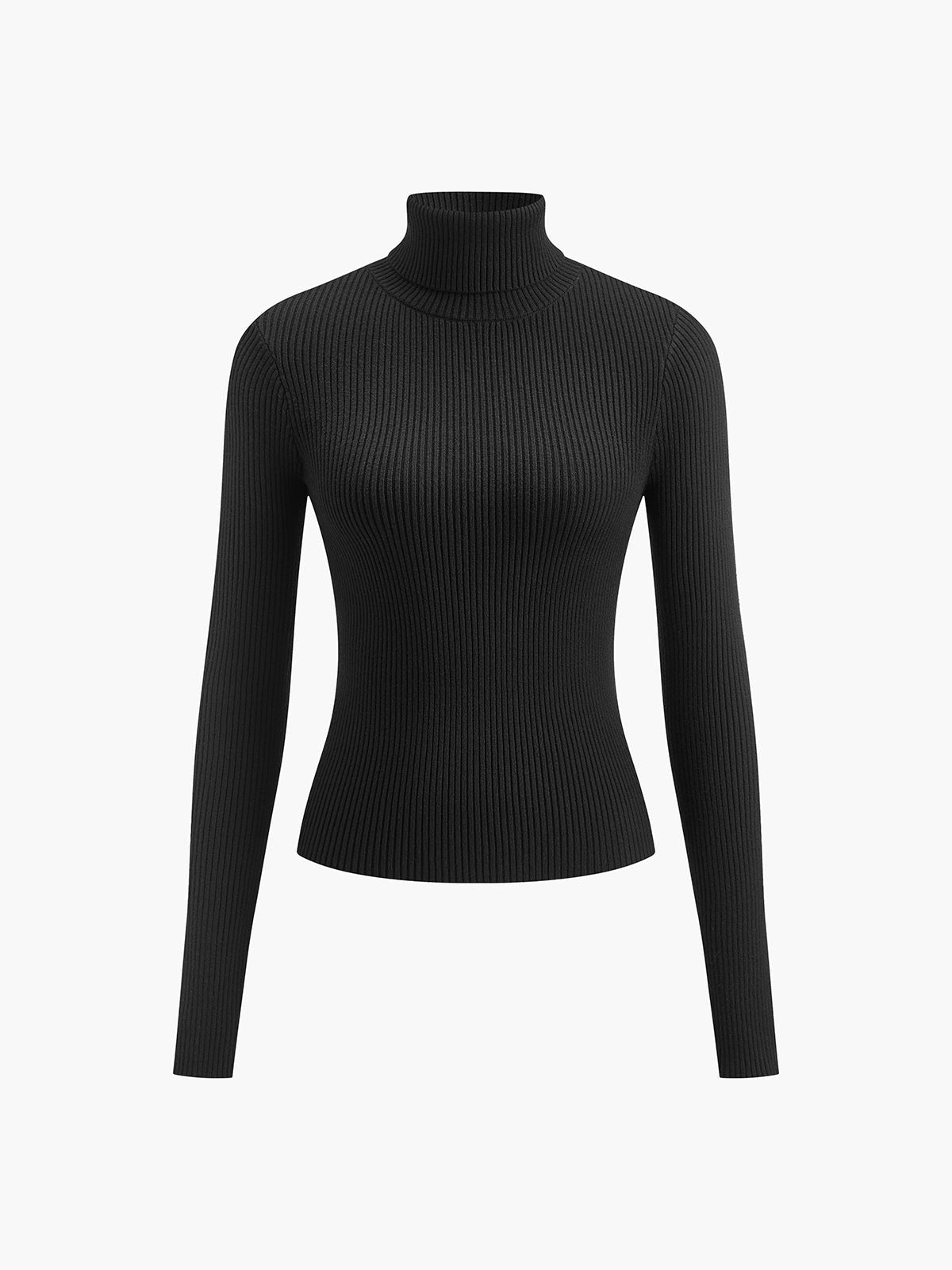 Women's Ribbed Turtleneck Lightweight Knit Sweater | Autumn