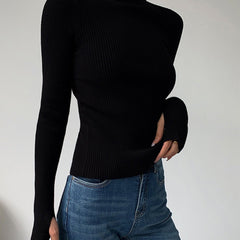 Women's Ribbed Turtleneck Lightweight Knit Sweater | Autumn