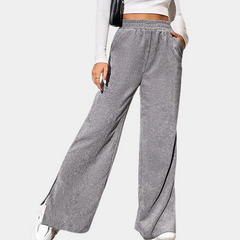 Women's Ribcorduroy Loungewear Pants | Relaxed | Winter - Gray