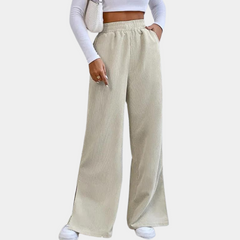 Women's Ribcorduroy Loungewear Pants | Relaxed | Winter - Ivory