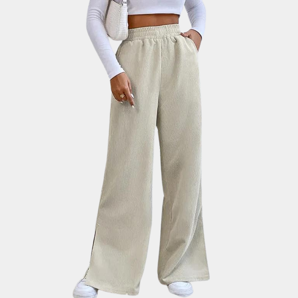 Women's Ribcorduroy Loungewear Pants | Relaxed | Winter - Ivory