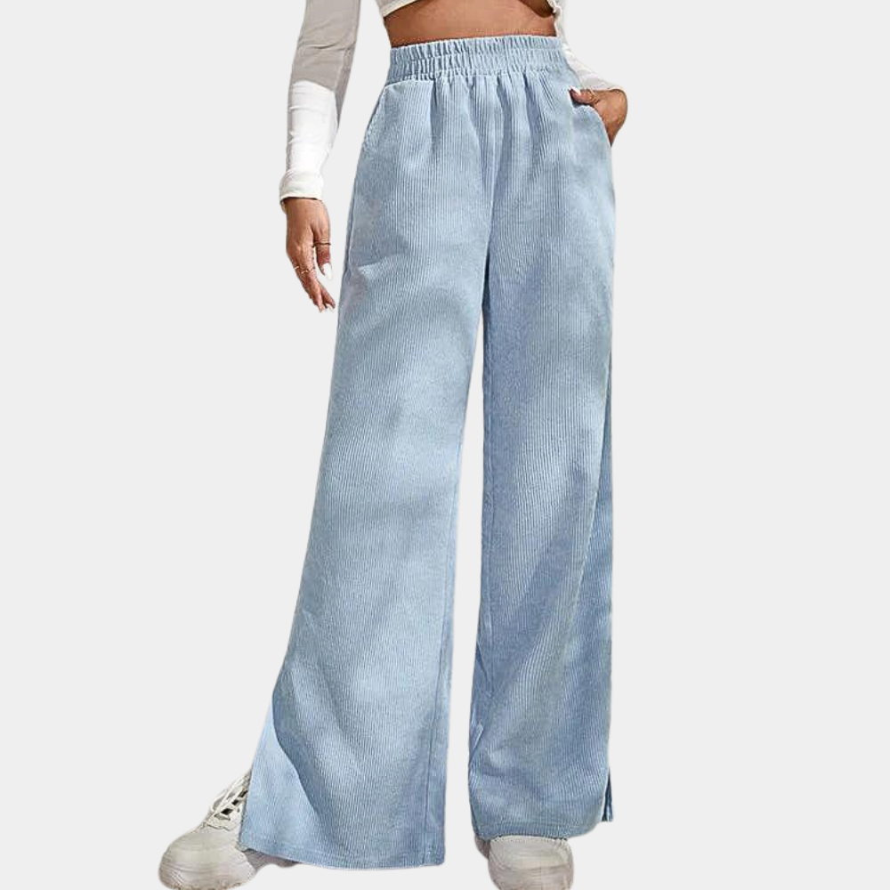 Women's Ribcorduroy Loungewear Pants | Relaxed | Winter - Light Blue