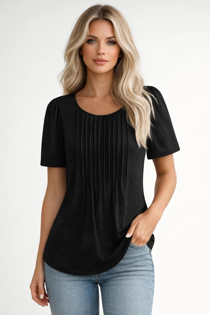 Women's Round Neck T-Shirt | Slim Fit | Spring - Black
